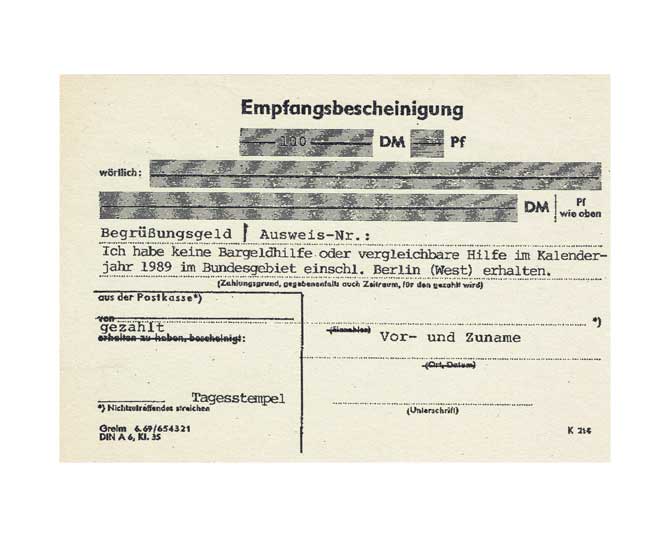 sammlung malsy. empfangsbescheinigung begrüßungsgeld.